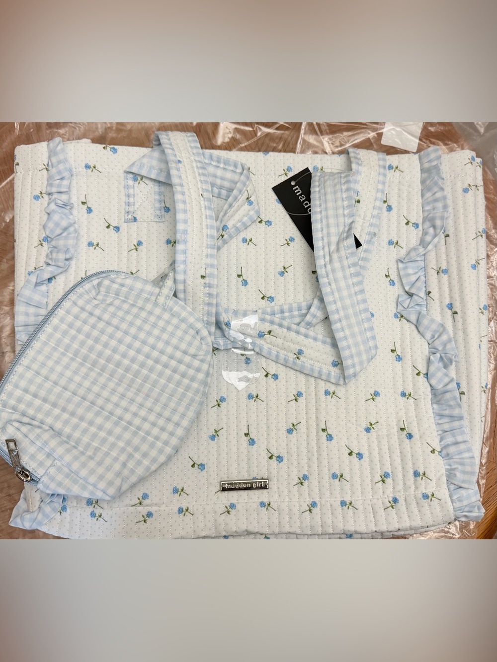 Madden girl quilted cotton tote - Picture 2 of 7